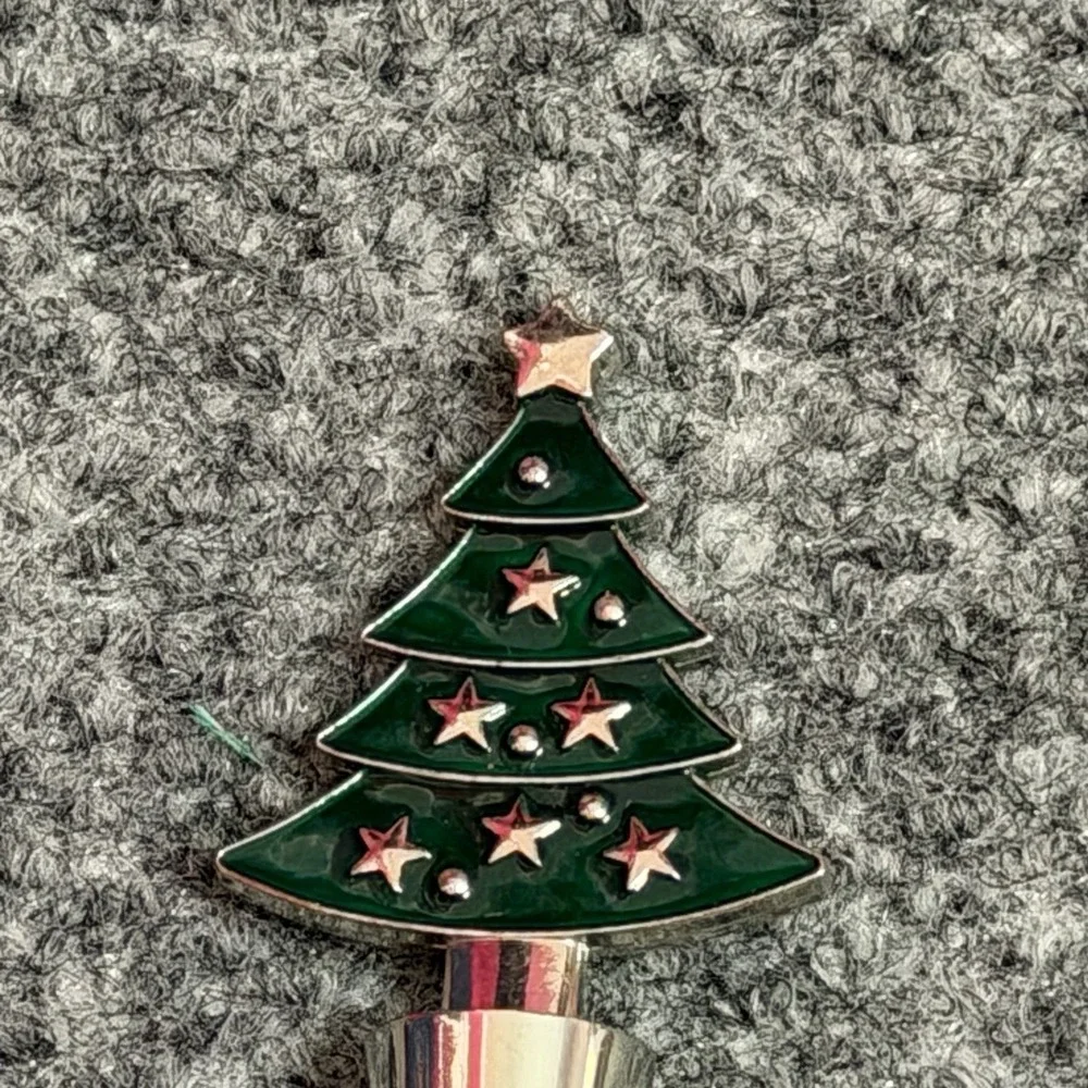 Christmas Tree Wine Bottle Stoppers, Lot Of 2